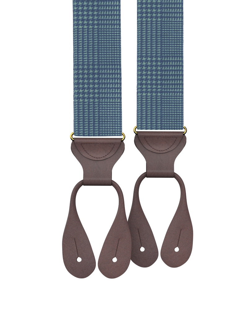 Pre-Order: Limited Edition<br>Glen Check Navy Suspenders - KK & Jay Supply Co.