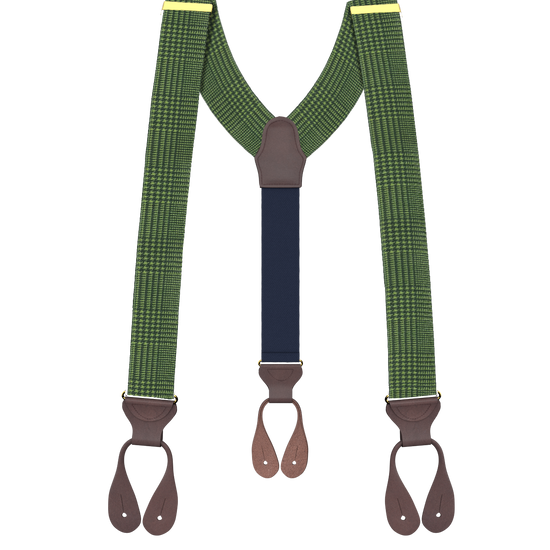 Pre-Order: Limited Edition<br>Glen Check Green Suspenders - KK & Jay Supply Co.