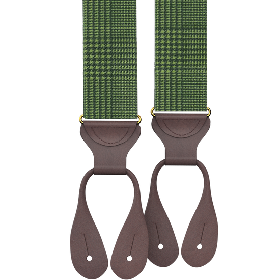 Pre-Order: Limited Edition<br>Glen Check Green Suspenders - KK & Jay Supply Co.