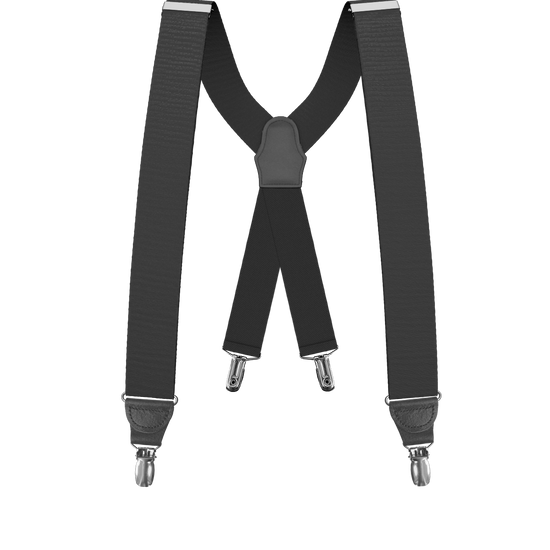 Black Grosgrain Clip-on Suspenders - KK & Jay Supply Co.