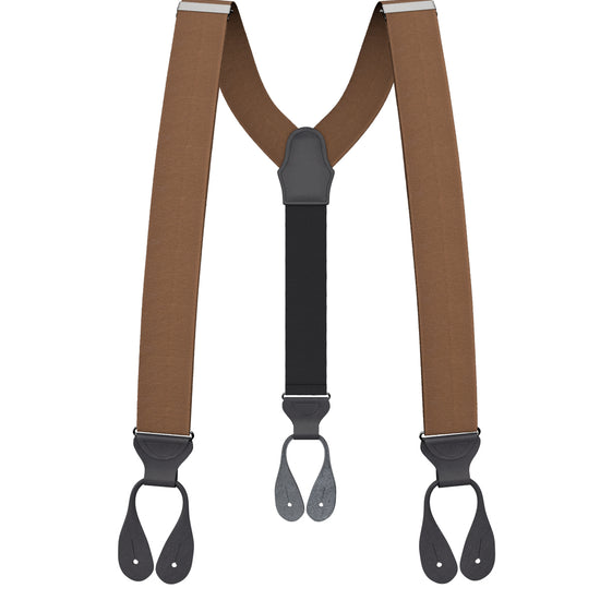 Light Brown Grosgrain Suspenders - KK & Jay Supply Co.