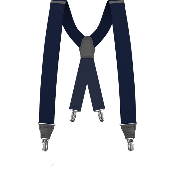 Navy Grosgrain Clip-on Suspenders - KK & Jay Supply Co.