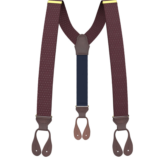 Jackson Dot Maroon Suspenders - KK & Jay Supply Co.