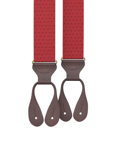 KK & Jay Supply Co. | Jackson Dot Red Suspenders 48 Standard