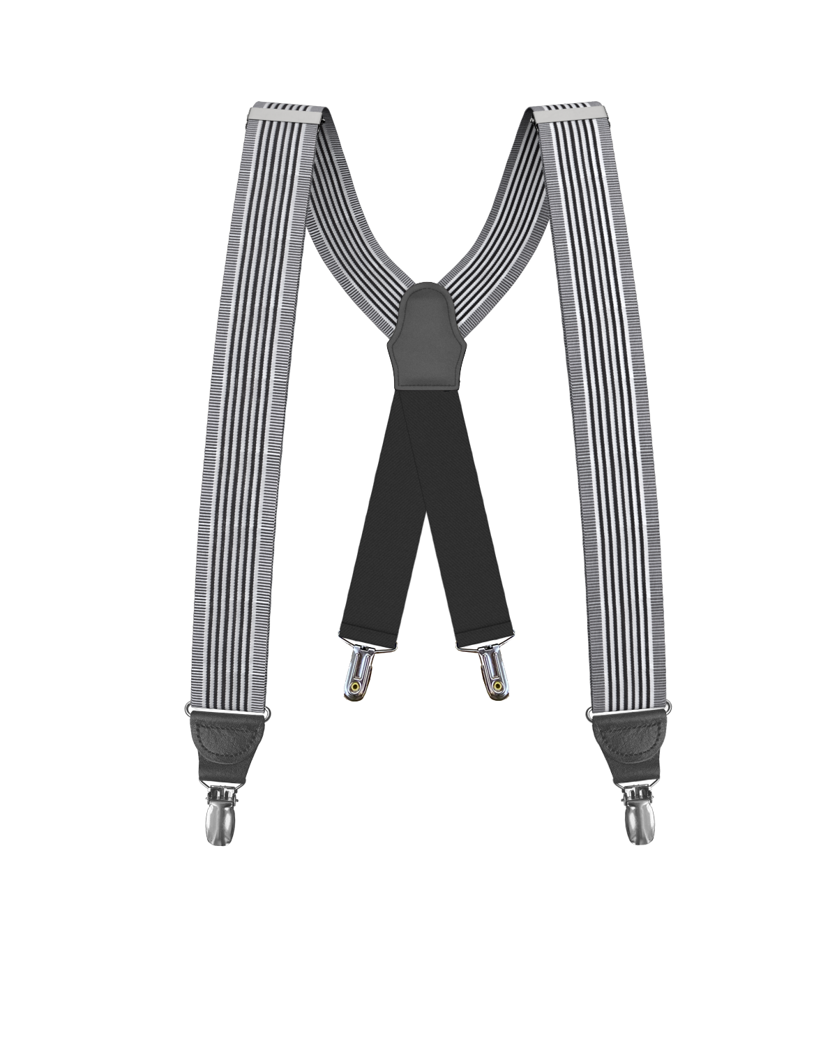 Kingsbridge Black Stripe Clip-on Suspenders - KK & Jay Supply Co.