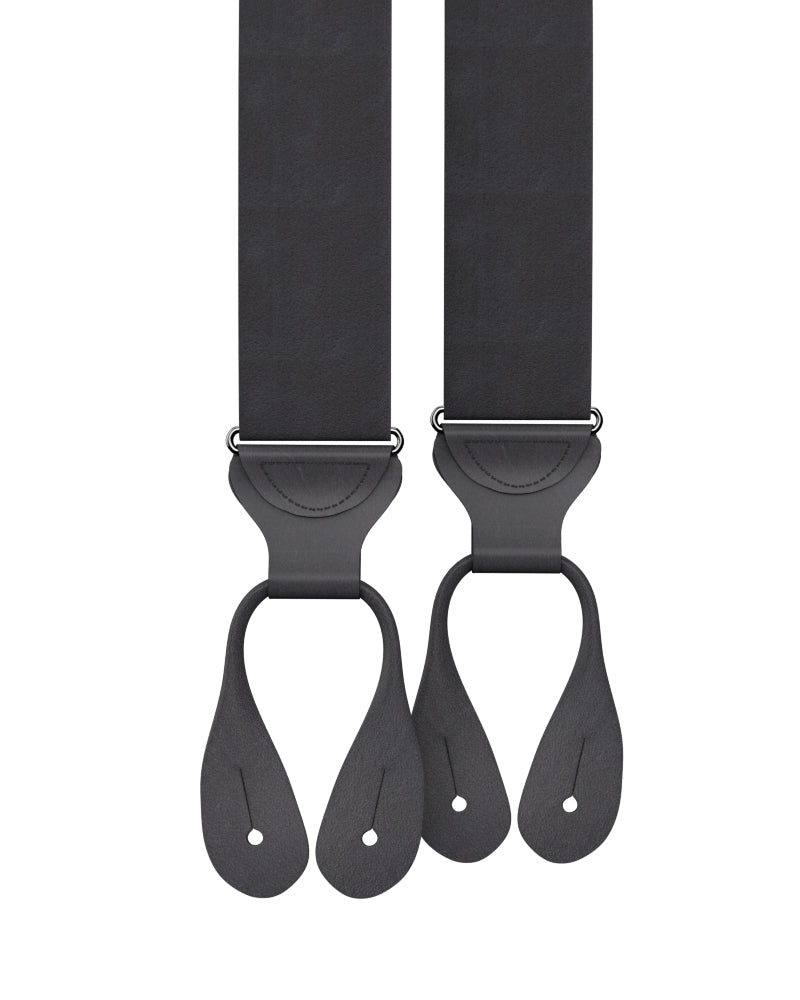 Black Jacquard New Wave Suspenders - Clip - Suspender Store