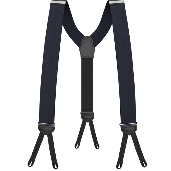 Navy Silk Braided End Suspenders - KK & Jay Supply Co.