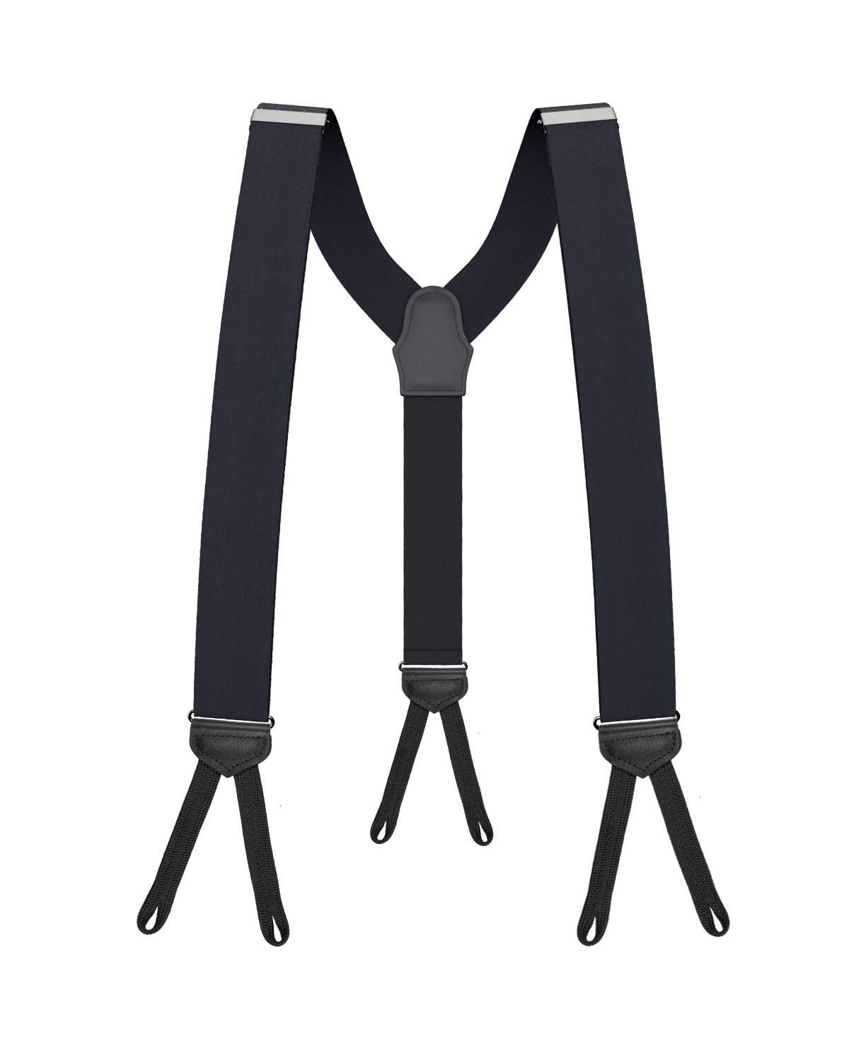 Navy Silk Braided End Suspenders - KK & Jay Supply Co.