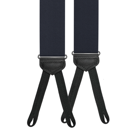 Navy Silk Braided End Suspenders - KK & Jay Supply Co.