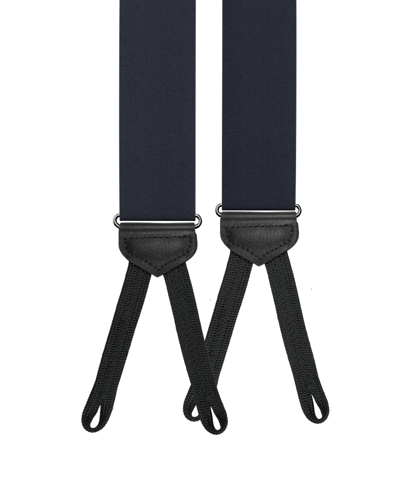 Navy Silk Braided End Suspenders - KK & Jay Supply Co.
