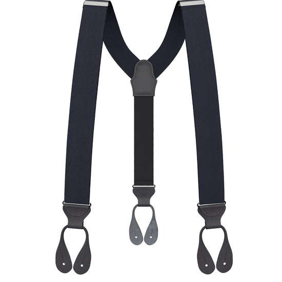 Navy Silk Suspenders - KK & Jay Supply Co.