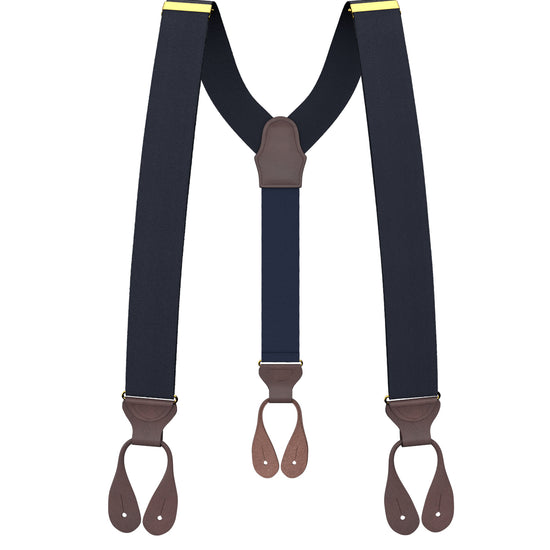 Navy Silk Suspenders - KK & Jay Supply Co.