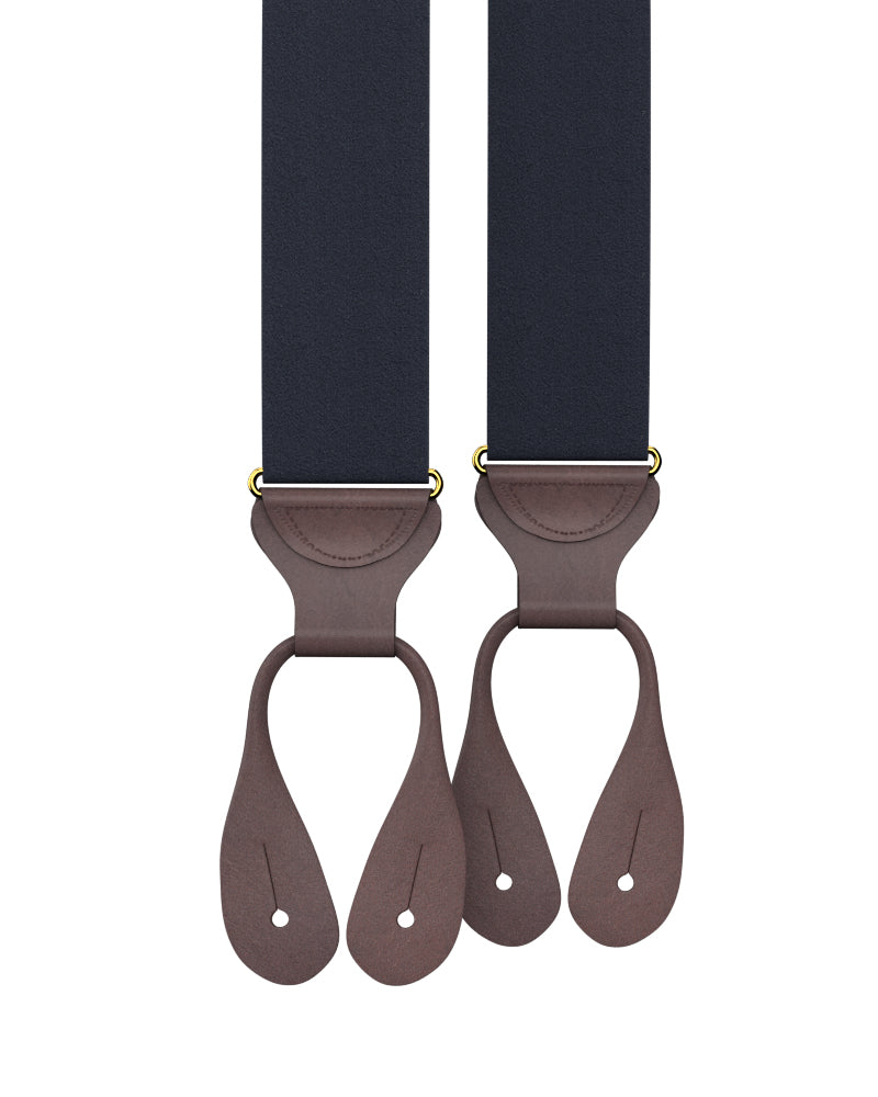 keusyoi Luxury Men's White Silk Suspenders Adjustable 6 Clips