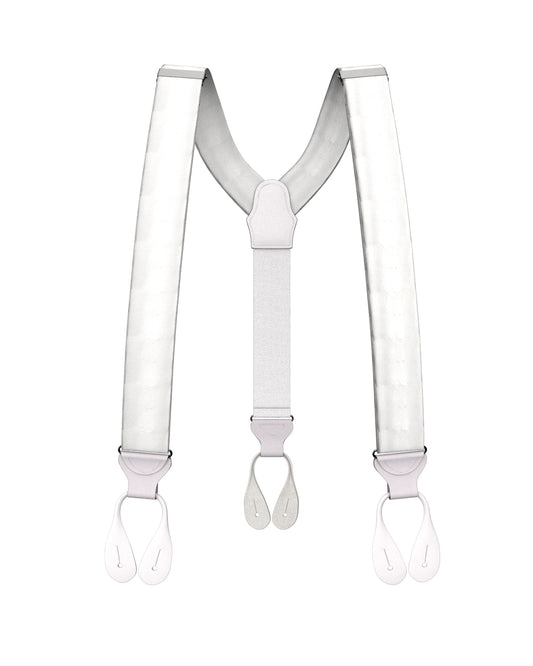 White Silk Suspenders - KK & Jay Supply Co.