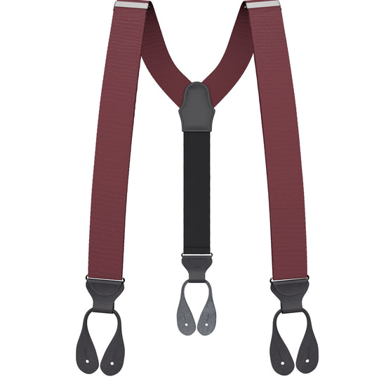 Burgundy Grosgrain Suspenders - KK & Jay Supply Co.