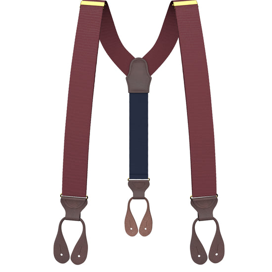 Burgundy Grosgrain Suspenders - KK & Jay Supply Co.