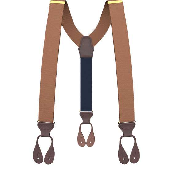 Coffee Grosgrain Suspenders - KK & Jay Supply Co.