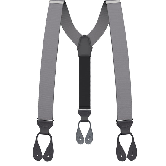Grey Grosgrain Suspenders - KK & Jay Supply Co.