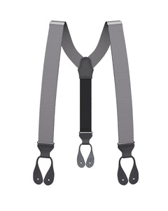 Grey Grosgrain Suspenders - KK & Jay Supply Co.