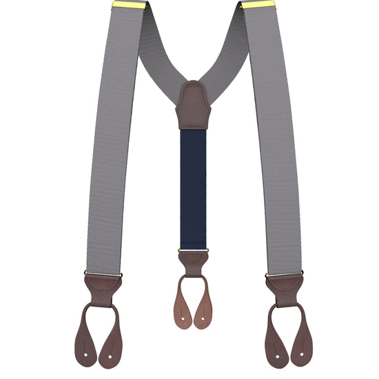 Grey Grosgrain Suspenders - KK & Jay Supply Co.
