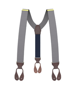 Grey Grosgrain Suspenders - KK & Jay Supply Co.