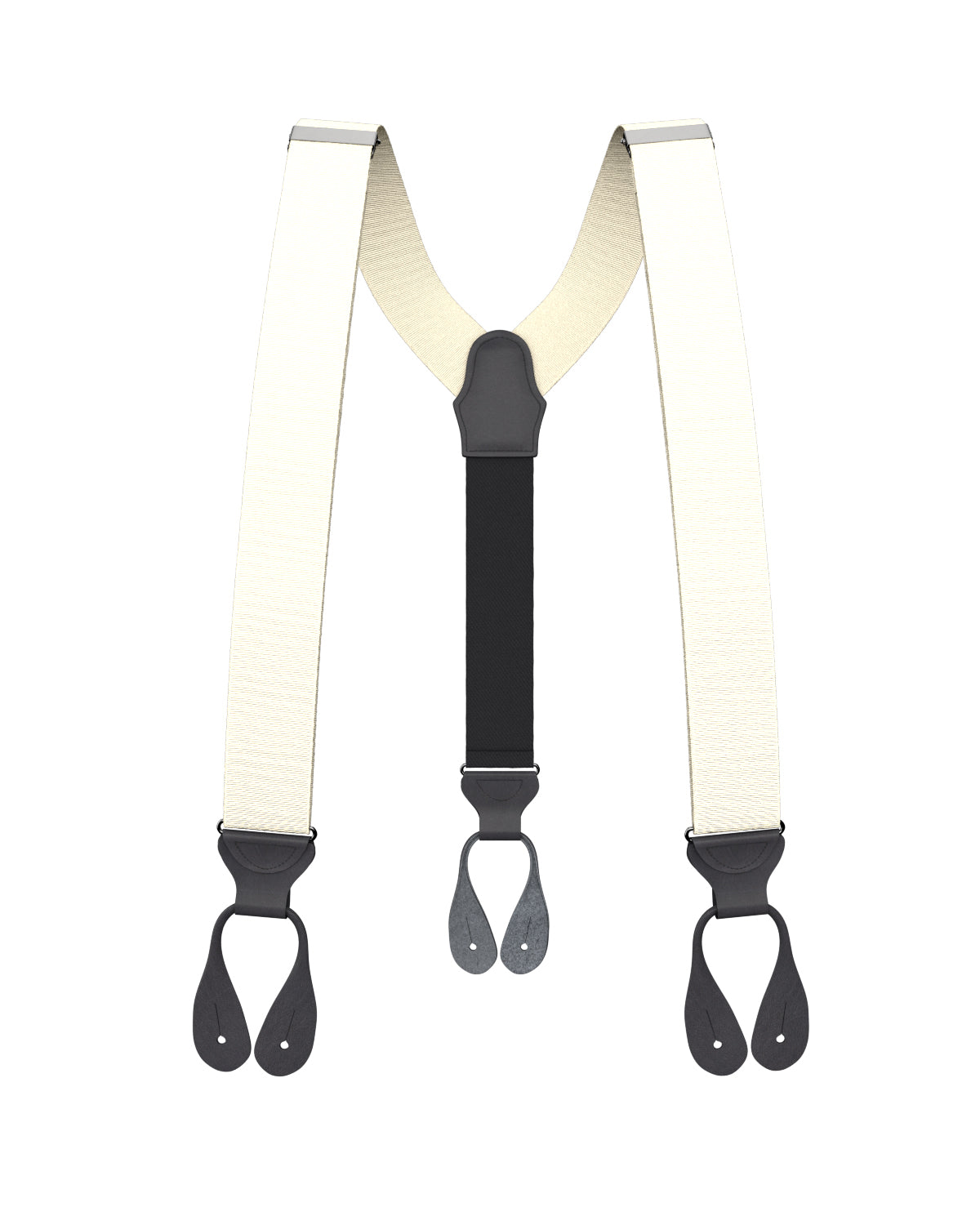 Ivory Grosgrain Suspenders - KK & Jay Supply Co.