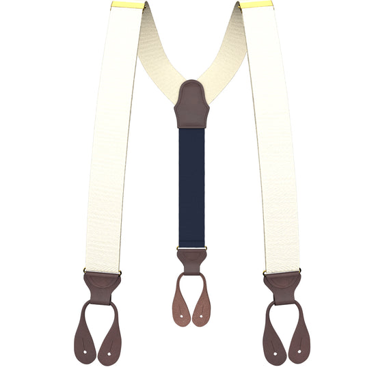 Ivory Grosgrain Suspenders - KK & Jay Supply Co.