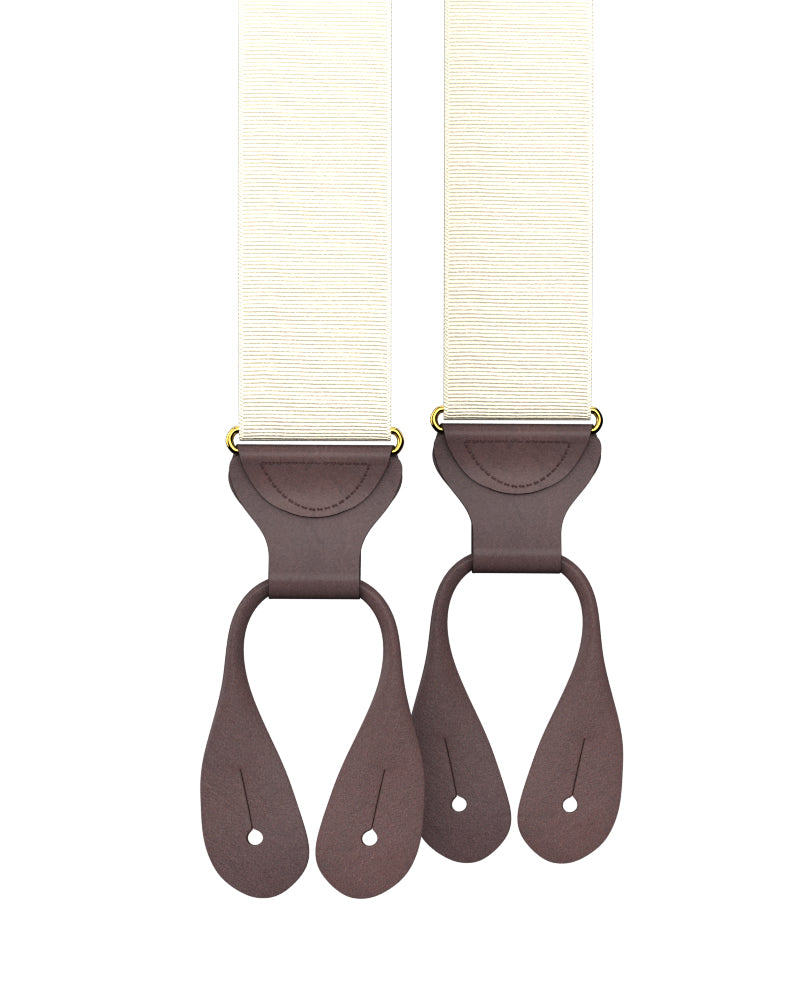 Ivory Grosgrain Suspenders