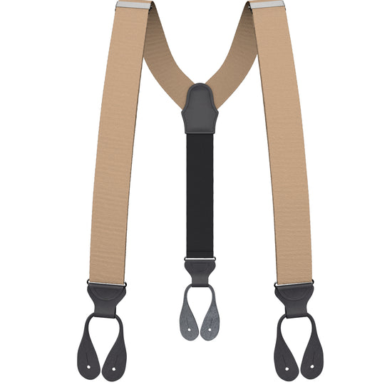 Khaki Grosgrain Suspenders - KK & Jay Supply Co.