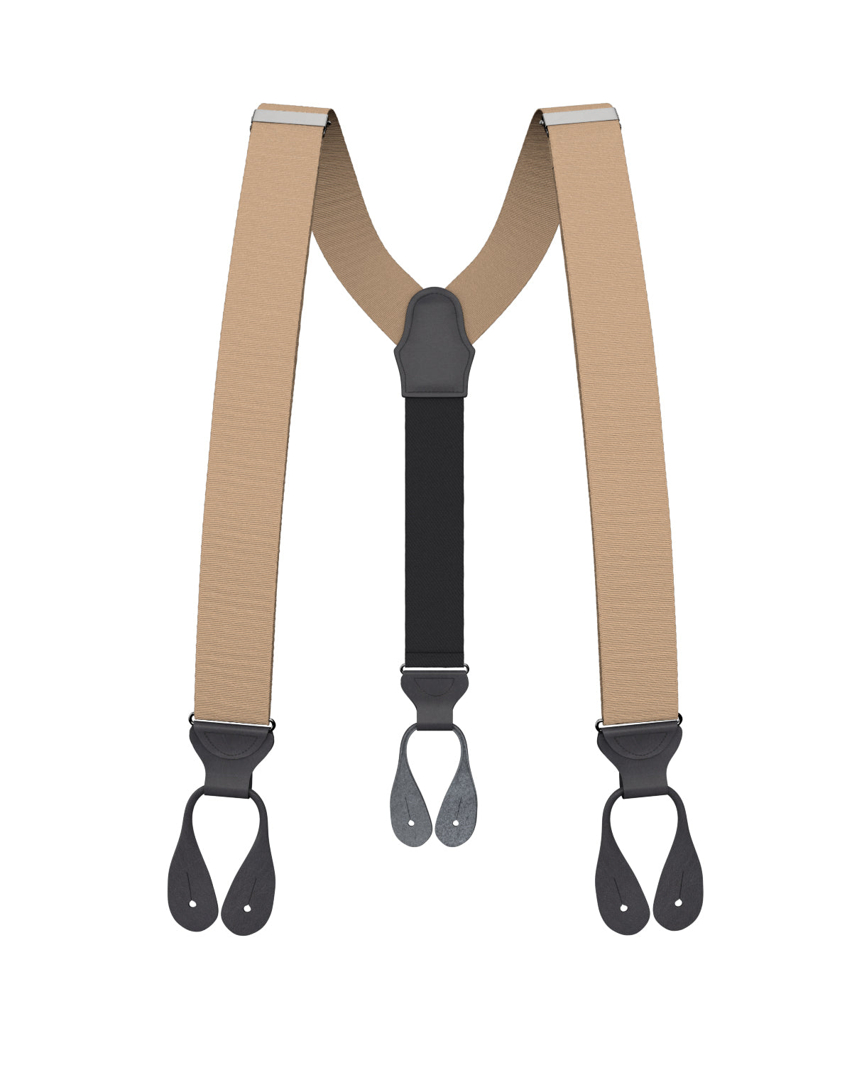 Khaki Grosgrain Suspenders - KK & Jay Supply Co.
