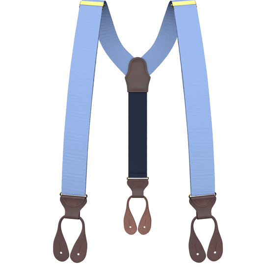 Light Blue Grosgrain Suspenders - KK & Jay Supply Co.
