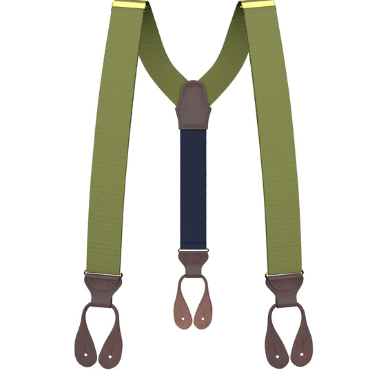 Olive Grosgrain Suspenders - KK & Jay Supply Co.