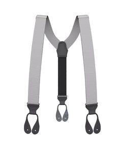Silver Grosgrain Suspenders - KK & Jay Supply Co.
