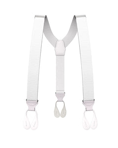 White Grosgrain Suspenders - KK & Jay Supply Co.