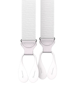 White Grosgrain Suspenders - KK & Jay Supply Co.