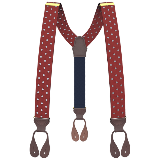 Tibbett Spot Red Suspenders - KK & Jay Supply Co.