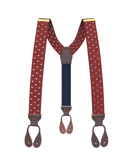 Tibbett Spot Red Suspenders - KK & Jay Supply Co.