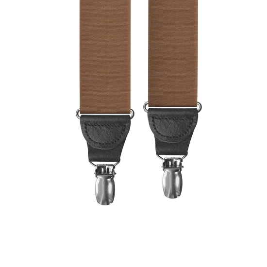 Light Brown Grosgrain Clip-on Suspenders - KK & Jay Supply Co.