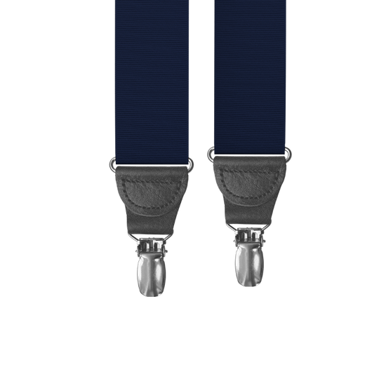Navy Grosgrain Clip-on Suspenders - KK & Jay Supply Co.