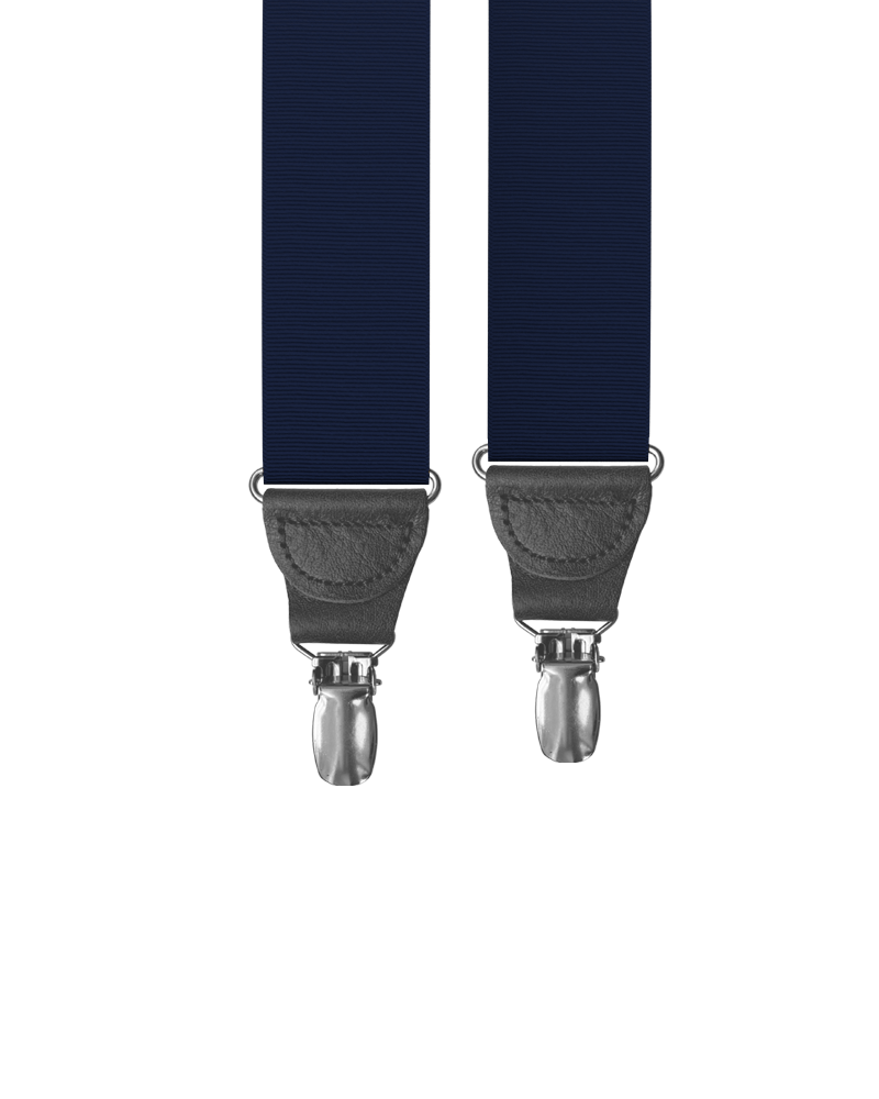 Navy Grosgrain Clip-on Suspenders - KK & Jay Supply Co.