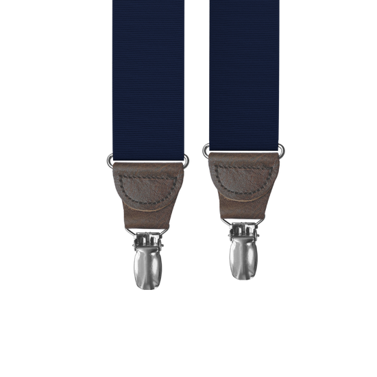 Navy Grosgrain Clip-on Suspenders - KK & Jay Supply Co.