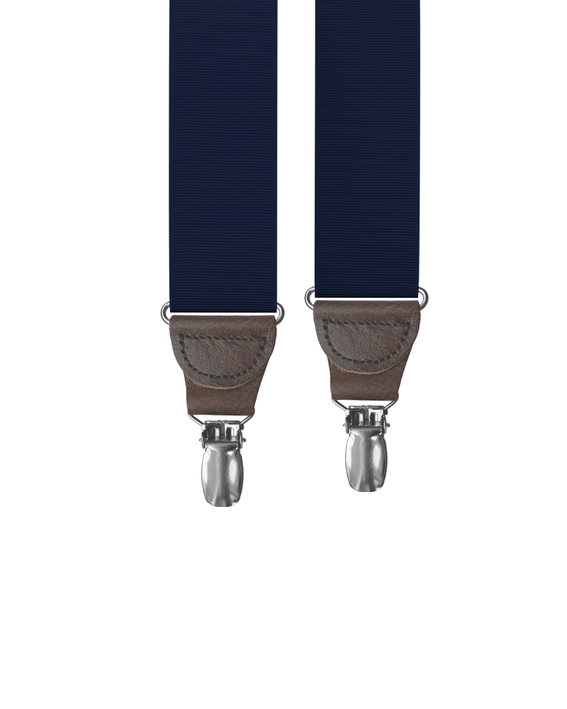 Navy Grosgrain Clip-on Suspenders - KK & Jay Supply Co.