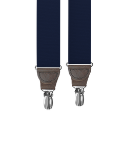 Navy Grosgrain Clip-on Suspenders - KK & Jay Supply Co.