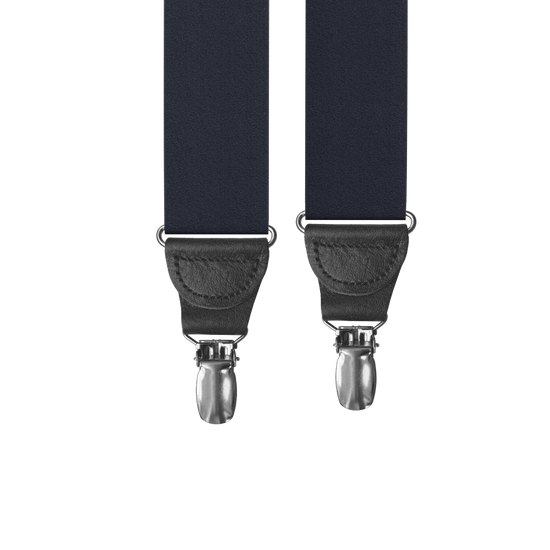 Navy Silk Clip-on Suspenders - KK & Jay Supply Co.
