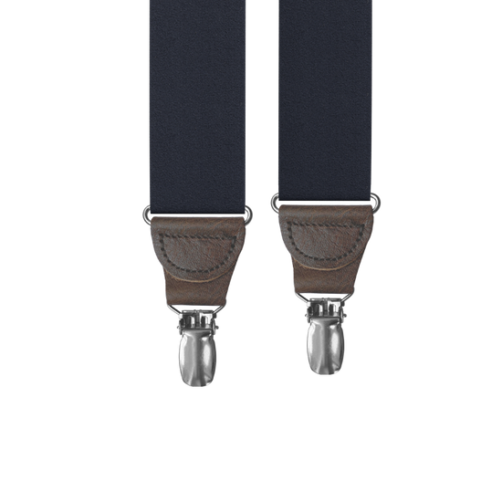 Navy Silk Clip-on Suspenders - KK & Jay Supply Co.