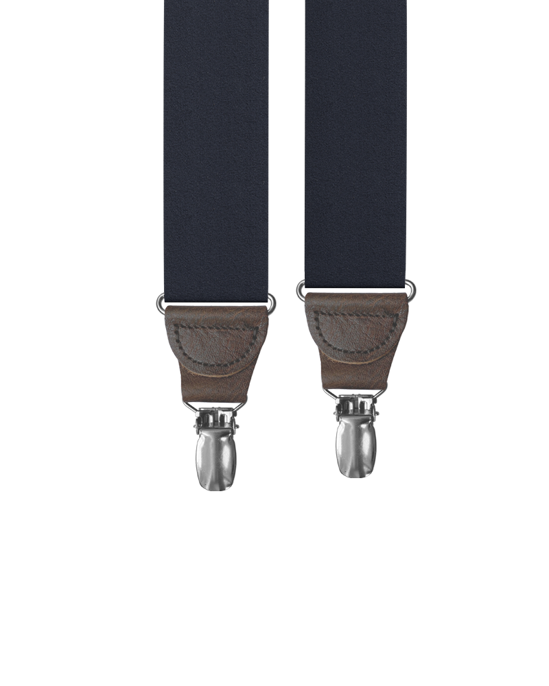 Navy Silk Clip-on Suspenders - KK & Jay Supply Co.