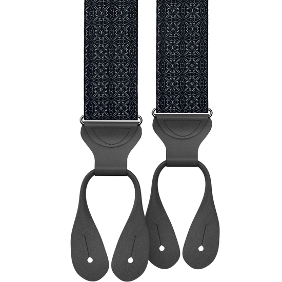 Rosewood Black Silk Suspenders - KK & Jay Supply Co.