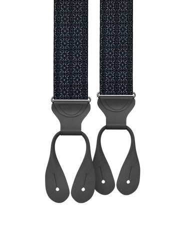 Rosewood Black Silk Suspenders - KK & Jay Supply Co.