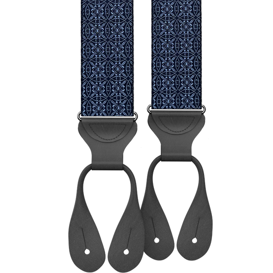 Rosewood Navy Silk Suspenders - KK & Jay Supply Co.
