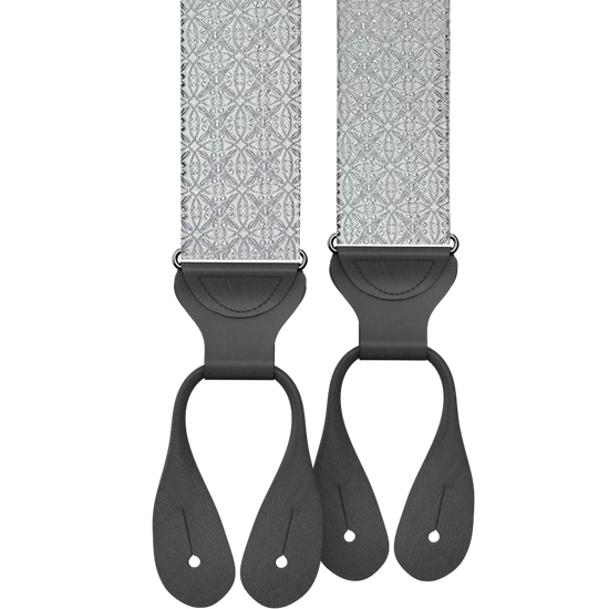 Rosewood Silver Silk Suspenders - KK & Jay Supply Co.